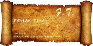 Fábián Titán névjegykártya